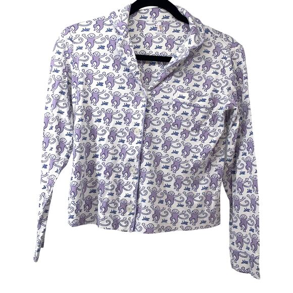 Lot (2): Roller Rabbit Pajama Tops Pj Sleep Monkey & Whale/lobster/hearts XXS - Picture 2 of 7